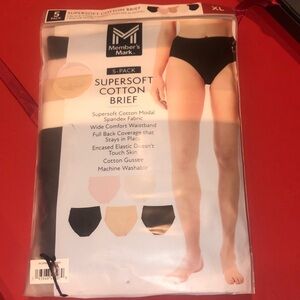 Women’s Supersoft Cotton 5 Brief Panties - Black, Pink, Tan and Ivory